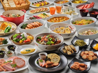 朝食｜辛子蓮根や高菜など熊本の郷土料理を満喫。阿蘇の恵みを味わう朝食バイキング。